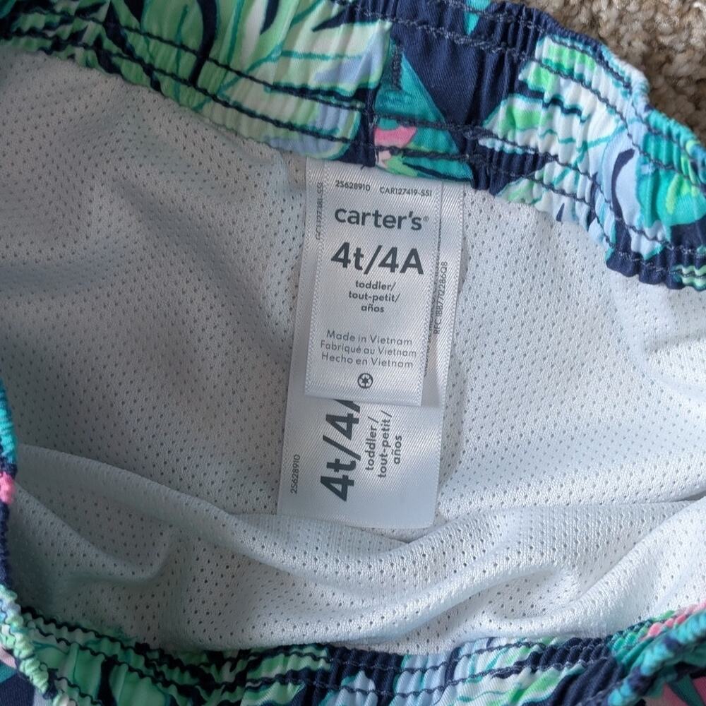 NWOT Carter's Toddler Boy Floral Flamingo Swim Trunks - Size 4T - Picture 3 of 3